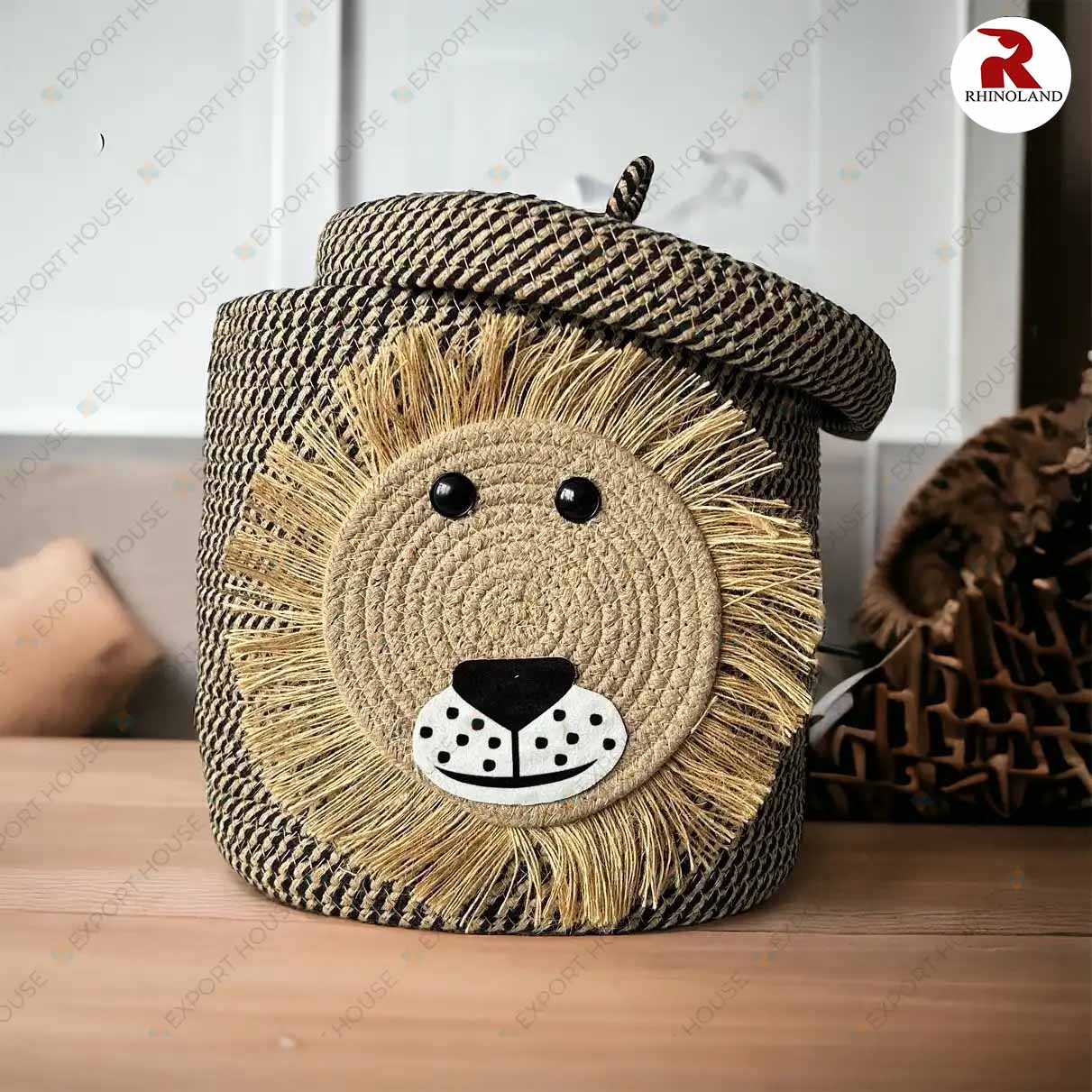 Lion Cotton Storage Basket